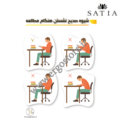 پوستر شیوه صحیح نشستن هنگام مطالعه