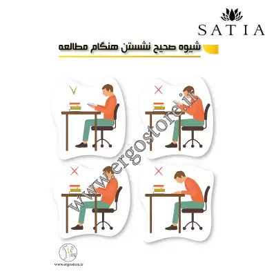 پوستر شیوه صحیح نشستن هنگام مطالعه