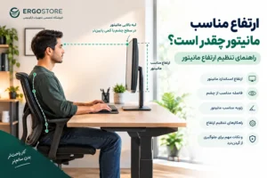 ارتفاع مناسب مانیتور چقدر است؟ راهنمای تنظیم ارتفاع مانیتور